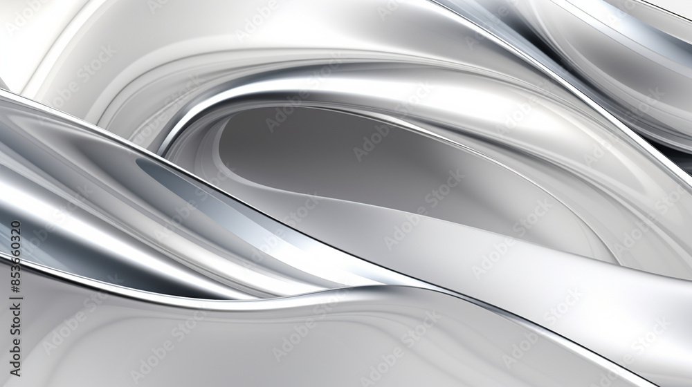 Abstract silver metallic join lines on white background Abstract silver metallic join lines on white background