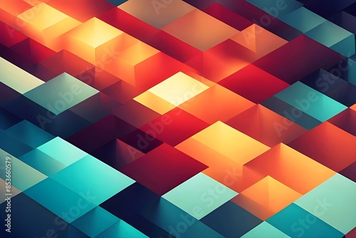 Full frame background made of colorful squares with retro look. Retro colorful square background