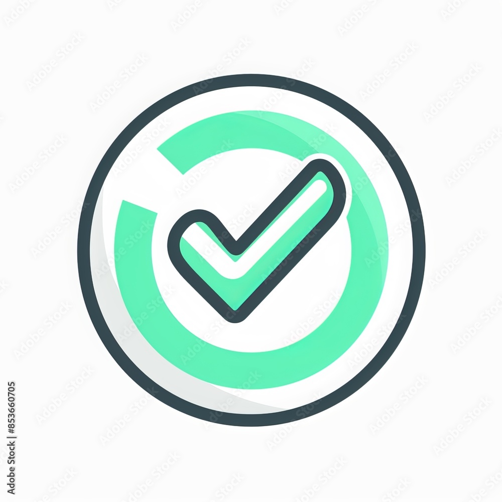 Check mark icon isolated on white background. Green tick, check list icon. Vector illustration. Generative AI Check mark icon isolated on white background. Green tick, check list icon. Vector illustration. Generative AI