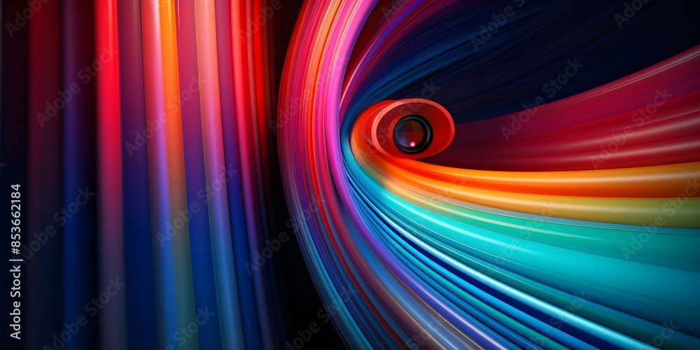 Fototapeta premium Exploring the Evolution of Privacy in the Age of Technology through Vibrant Gradient Lines. Concept Privacy, Technology, Evolution, Vibrant Gradient Lines, Exploration