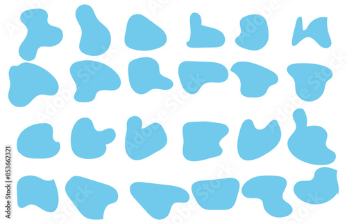 Organic blobs set icon on transparent background. coloring Blob shape organic set. Fluid cooler blob shape vector for abstract design. Abstract watery forms template. 