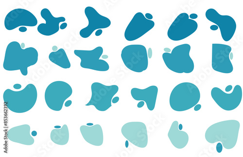 Organic blobs set icon on transparent background. coloring Blob shape organic set. Fluid cooler blob shape vector for abstract design. Abstract watery forms template. 