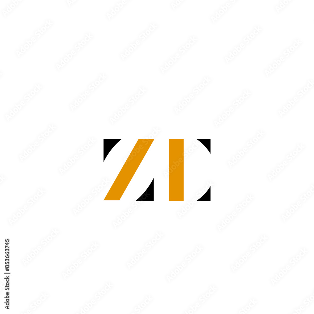 Luxury Initial ZC Monogram Text Letter Logo Design Luxury Initial ZC Monogram Text Letter Logo Design