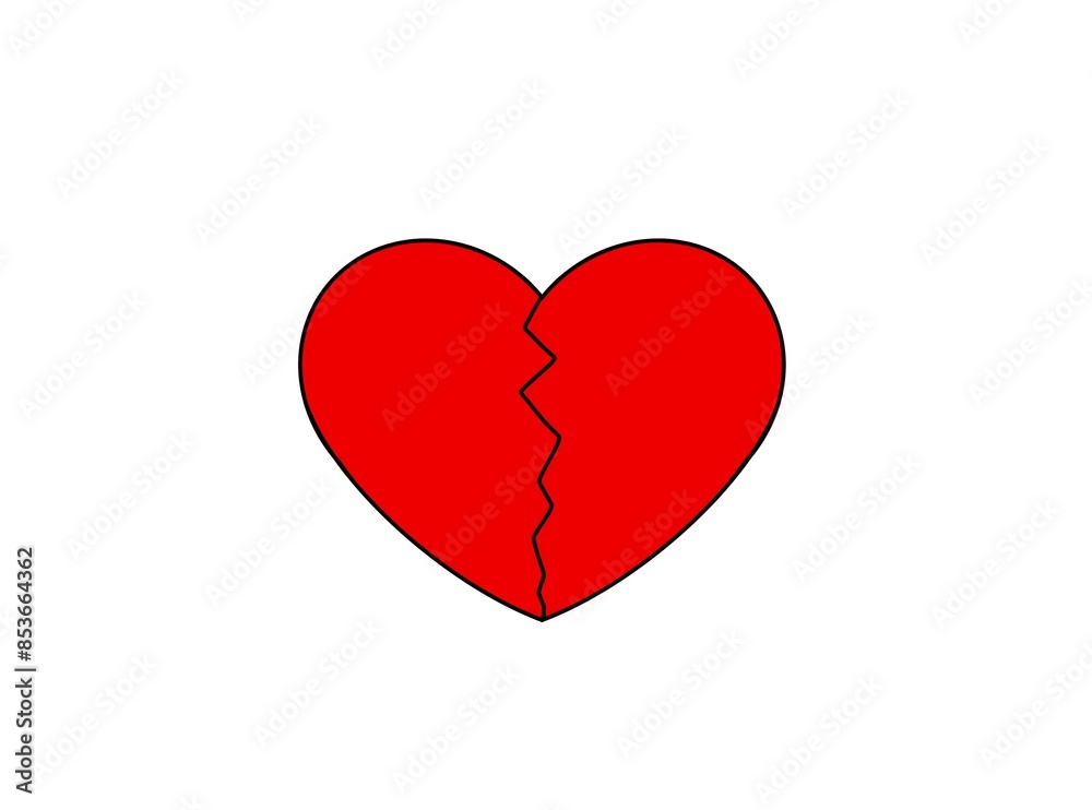 broken heart, illustration isolated background heartbreak broken heart, illustration isolated background heartbreak