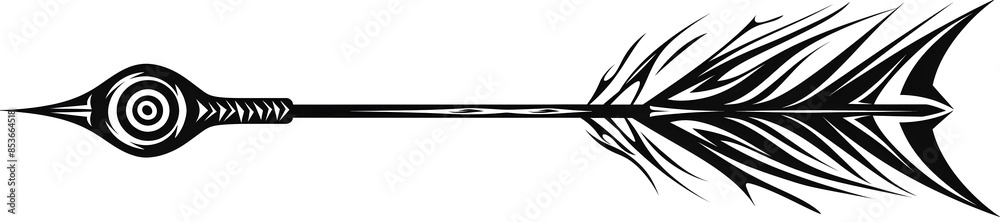 Tribal Spiral Arrow Graphic Design Symbol for Branding and Tribal Spiral Arrow Graphic Design Symbol for Branding and