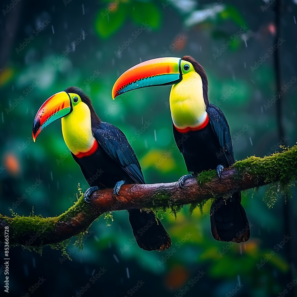 Obraz premium Toucan in the rainforest of Costa Rica, Central America