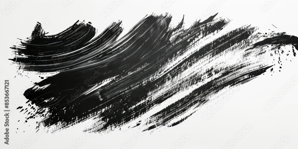 Abstract Black Brushstroke on a White Background Abstract Black Brushstroke on a White Background