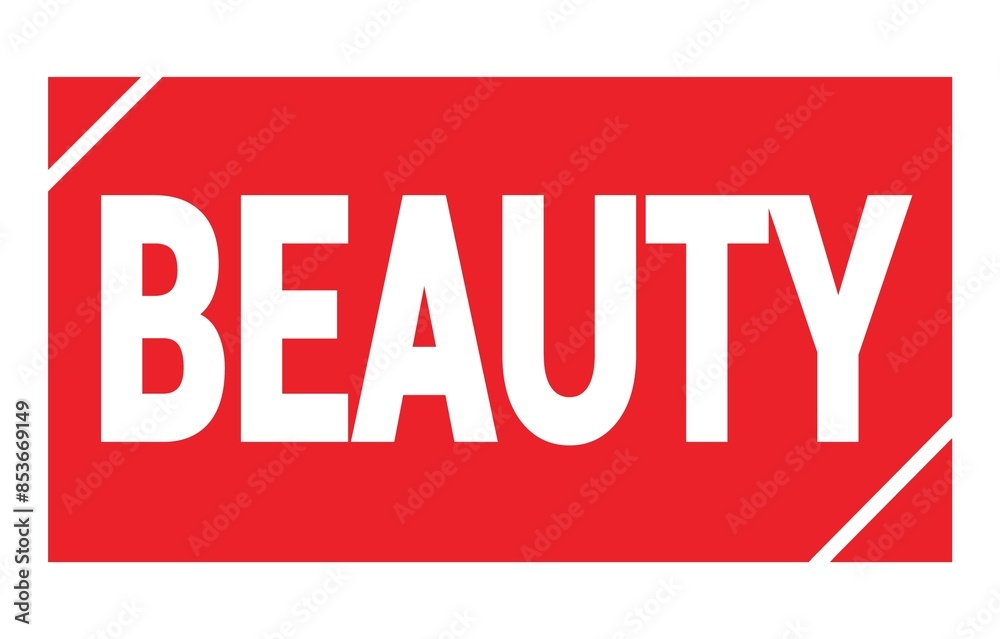 BEAUTY text written on red stamp sign. BEAUTY text written on red stamp sign.