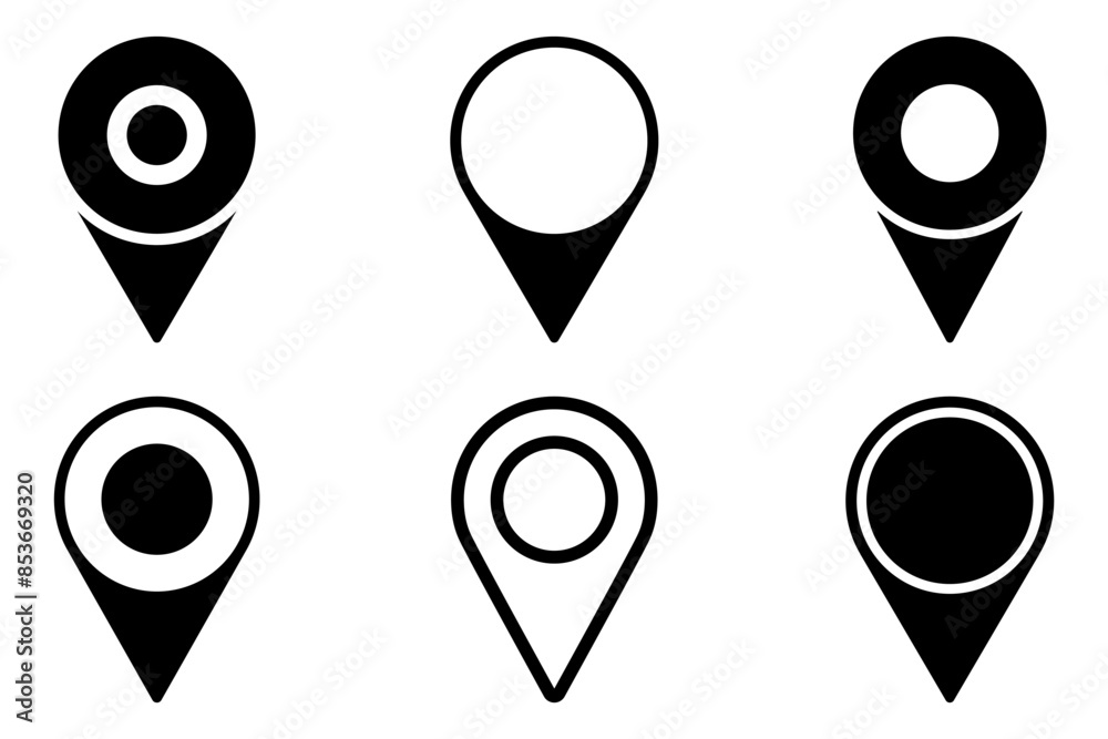Location or map pin icon set. vector illustration Location or map pin icon set. vector illustration