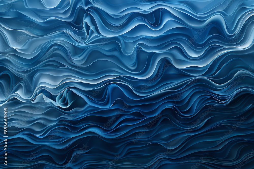 An abstract presentation of undulating blue layers, reminiscent of waves or flowing fabric, evoking a sense of depth and motion. An abstract presentation of undulating blue layers, reminiscent of waves or flowing fabric, evoking a sense of depth and motion.