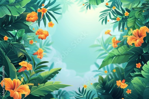 Summer Background illustration created with Generative AI
