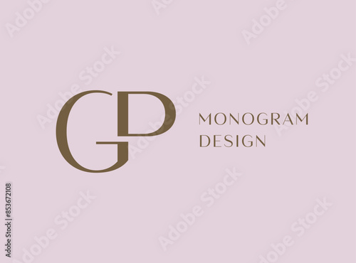GP letter logo icon design. Classic style luxury initials monogram.
