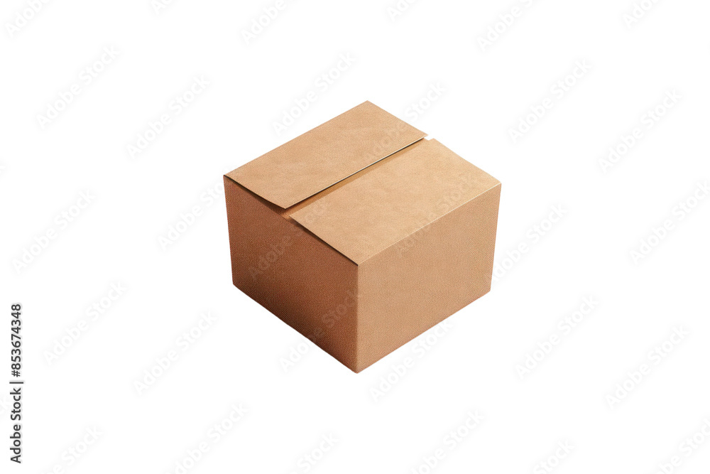 Minimalistic image of a closed, brown cardboard box isolated on a white background, ideal for packaging and shipping concepts. Minimalistic image of a closed, brown cardboard box isolated on a white background, ideal for packaging and shipping concepts.