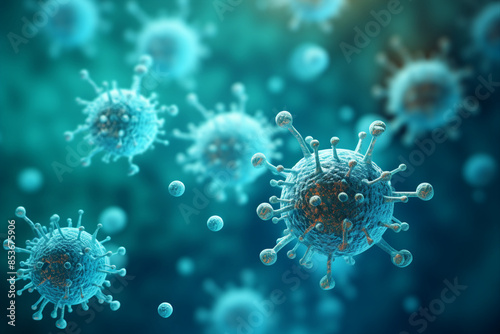 Covid 19 coronavirus illness protection Generative IA illustration digital art modern technology style © Tetiana