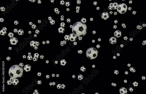 Dynamic 3D Animated Football Transitions with basic Soccer Balls appearing from side than exploding
