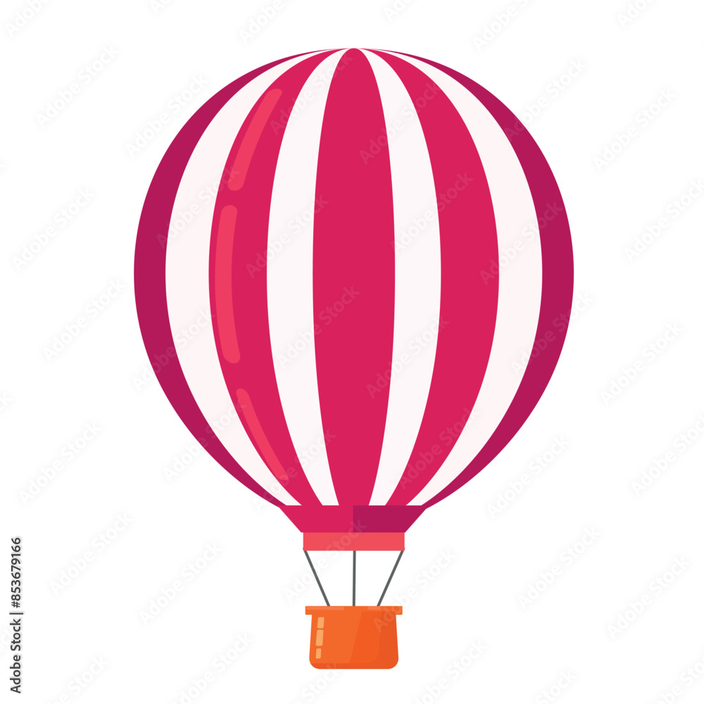 Obraz premium Air baloon vector flat design. Vehicles icons. 