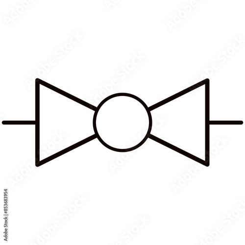 Valve symbol icon, water valve icon, ball valve, plumbing.