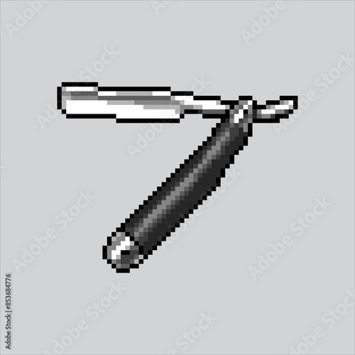 Pixel art illustration Beard Razor. Pixelated Hair Razor. Hair shaver Barber Razor pixelated for the pixel art game and icon for website and video game. old school retro.
