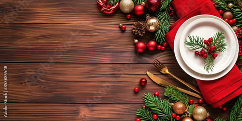 Festive Christmas Table Setting, Elegant Holiday Decor
