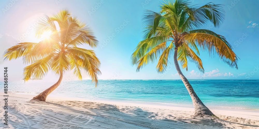 Obraz premium Vibrant Tropical Beach Panorama