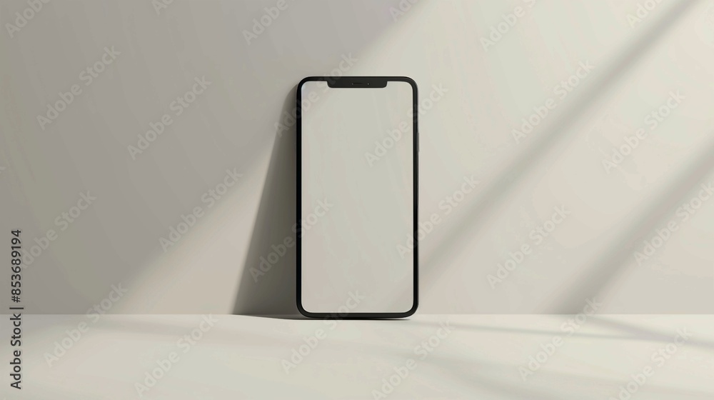 Sleek Modern Smartphone with Blank Screen on Neutral Backdrop for Versatile Mockup Use. Generative AI Sleek Modern Smartphone with Blank Screen on Neutral Backdrop for Versatile Mockup Use. Generative AI