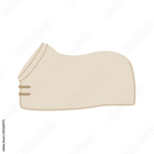 Horse Turnout or Eventing Blanket equine accessories. Equestrian sports gear. Equine tack. Horse stables equipment. Vector illustration hand drawn colored flat isolated on white background.