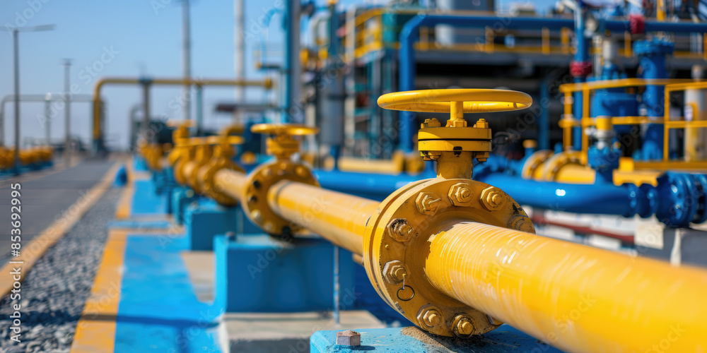 pipeline avec vannes dans une raffinerie de pétrole pipeline avec vannes dans une raffinerie de pétrole