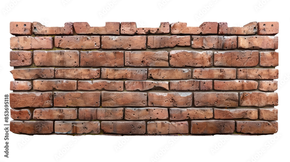 Fototapeta premium Brick wall on transparent background