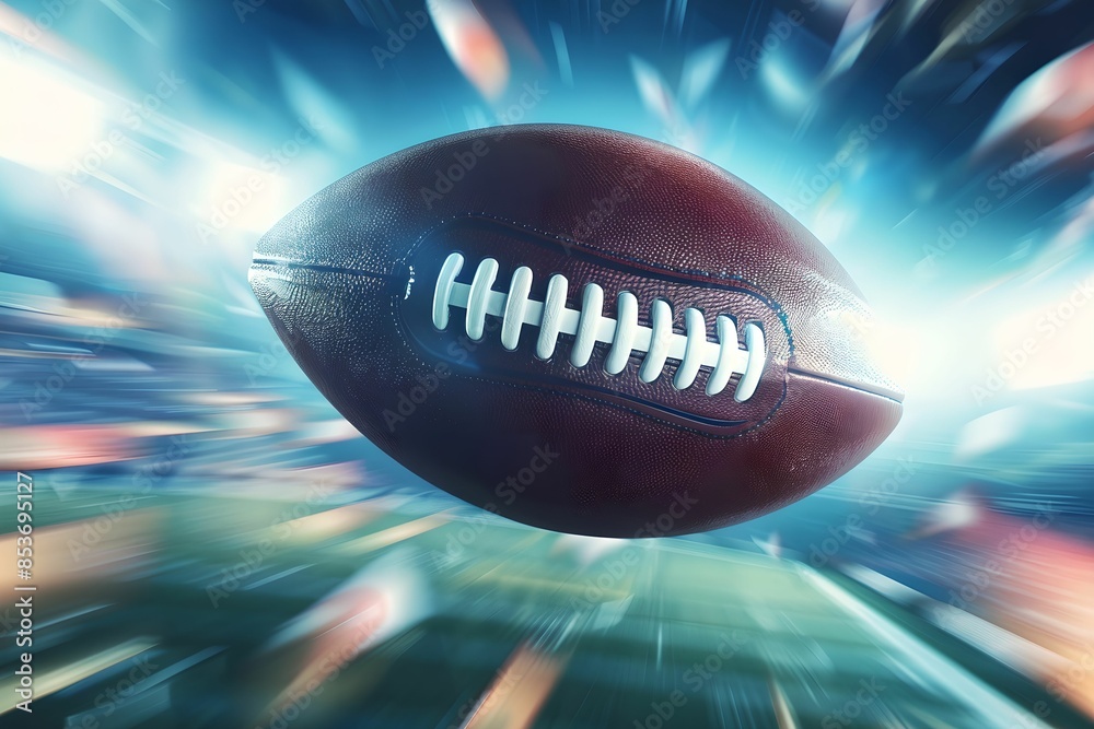 Close-Up American Football in Mid-Flight, Motion Blur, American football, mid-flight, motion blur, speed Close-Up American Football in Mid-Flight, Motion Blur, American football, mid-flight, motion blur, speed