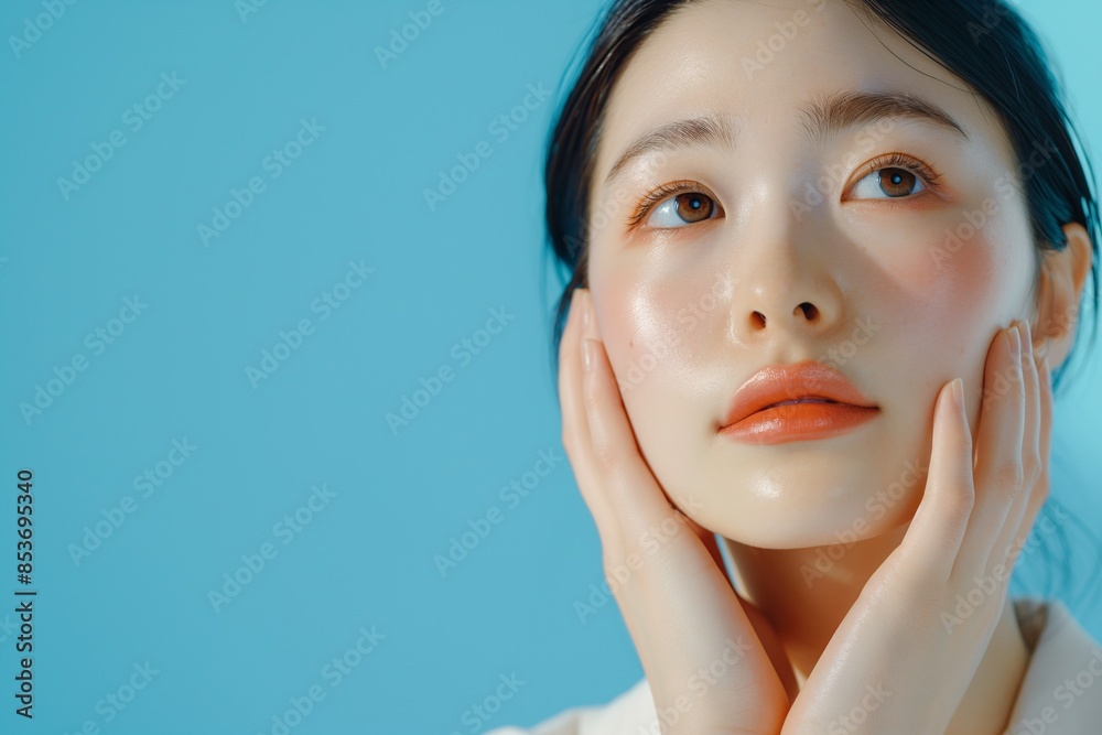Fotografie Serene Beauty Portrait with Gentle Expression