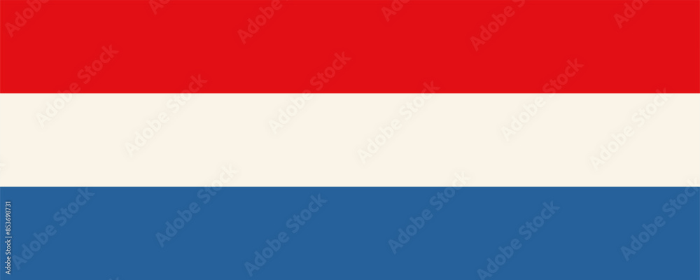 Naklejka premium National flag of the Netherlands. Dutch flag. The symbol of the Kingdom of the Netherlands.