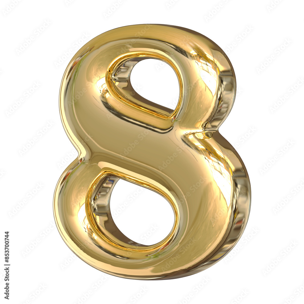 Gold 3D Number 8 Gold 3D Number 8