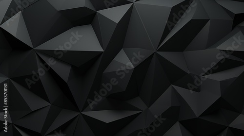 Abstract black geometric background with angular polygon shapes, perfect for modern design and tech projects.