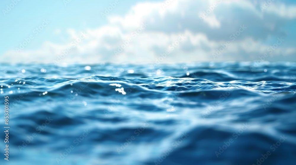 Blue Ocean Water Surface Abstract Background With Sky Reflection. Blue Ocean Water Surface Abstract Background With Sky Reflection.