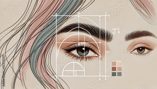 Plakat 眉毛の黄金比 | Generative AI 