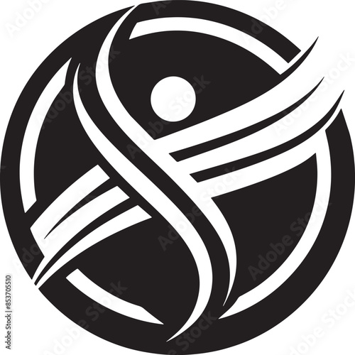 minimal Clean Modern  Physiotherapist Logo illustration black and white