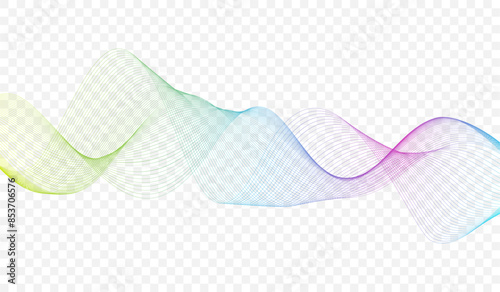 Abstract vector illustration with colored wavy lines flowing dynamic isolated on white background. Hand drawn vector art
