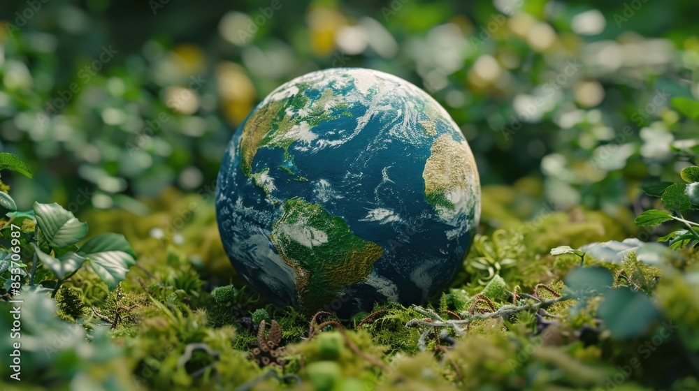 A small globe depicting the Earth, set on a lush green patch of grass with surrounding plants, symbolizing environmental conservation and the beauty of our planet.
A small globe depicting the Earth, set on a lush green patch of grass with surrounding plants, symbolizing environmental conservation and the beauty of our planet.