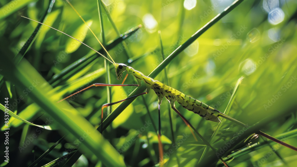 Camouflaged stick insect blending perfectly with the grass, showcasing nature's adaptability
Camouflaged stick insect blending perfectly with the grass, showcasing nature's adaptability