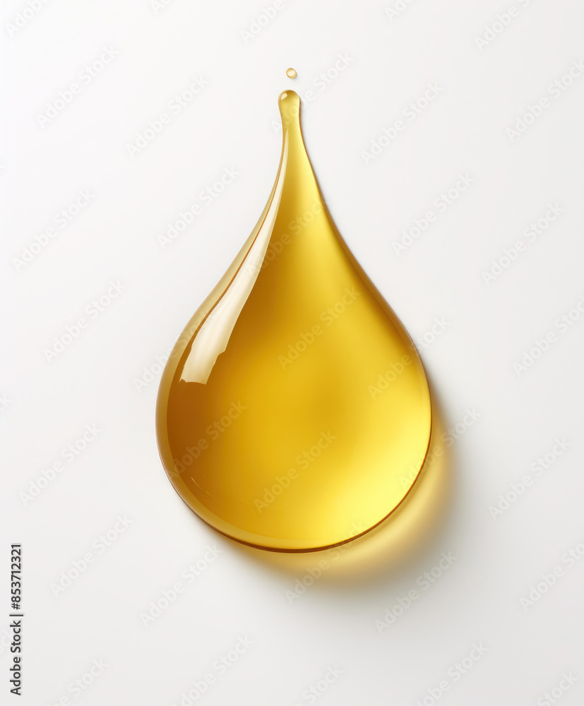 drop of oil isolated on a light background, close-up