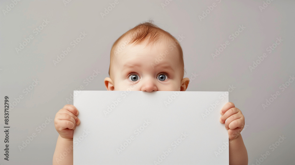 ユニークな表情でこちらを見る赤ちゃん ユニークな表情でこちらを見る赤ちゃん