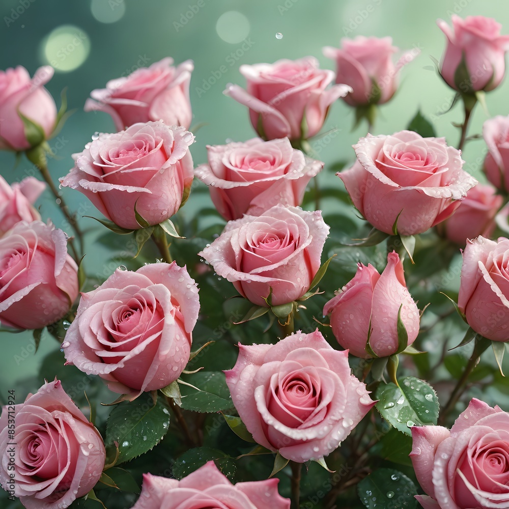 pink roses in a garden