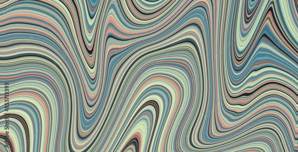 Obraz premium abstract swirl curved lines marmer marble pattern dynamic fluid flowing waves texture and curves with noise