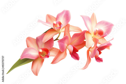A beautiful pink orchid flower, isolated on transparent background