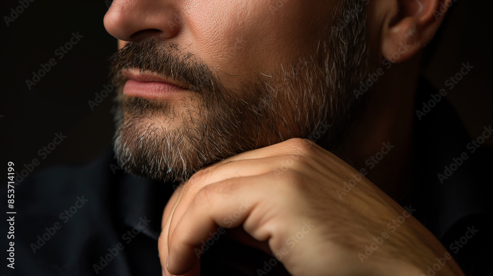 Obraz premium 左を向く男性の横顔