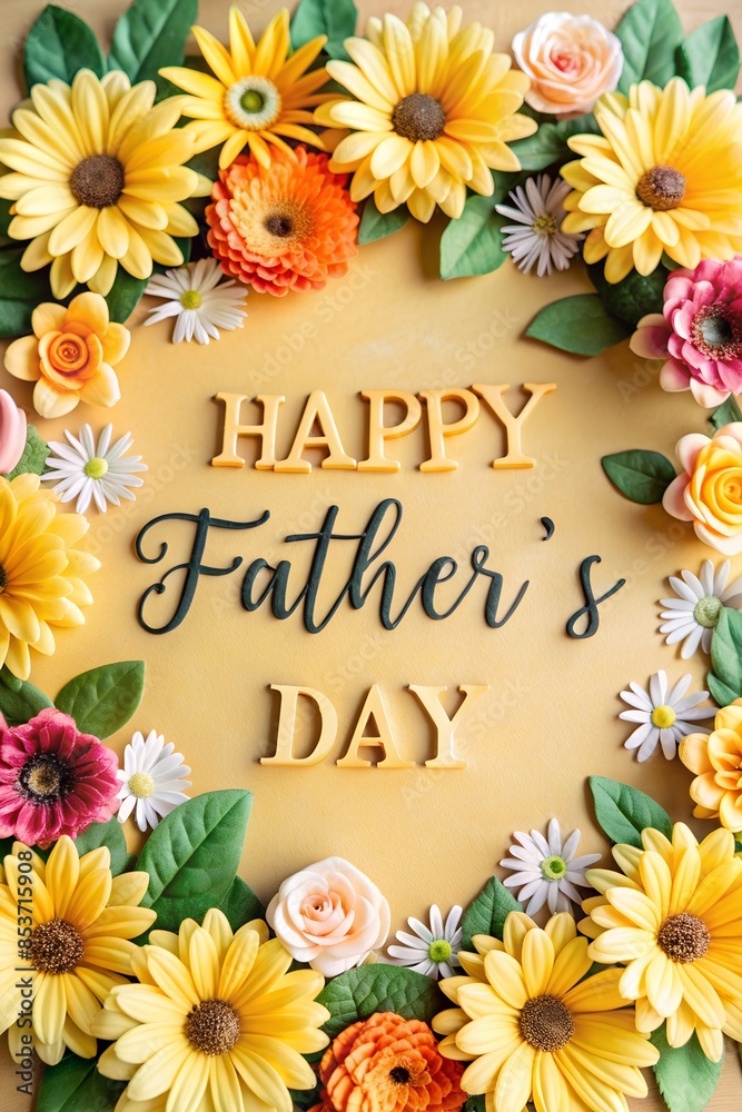The image features background with colorful flowers and leaves surrounding the text \ The image features background with colorful flowers and leaves surrounding the text \