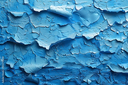 Abstract Blue Peeling Paint Texture Ideal for Backgrounds, Design Projects, and Wall Art