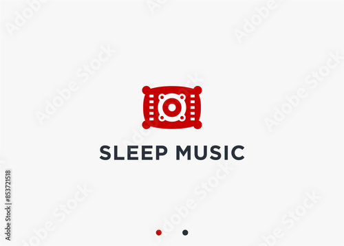 sleep music logo design vector silhouette illustration
