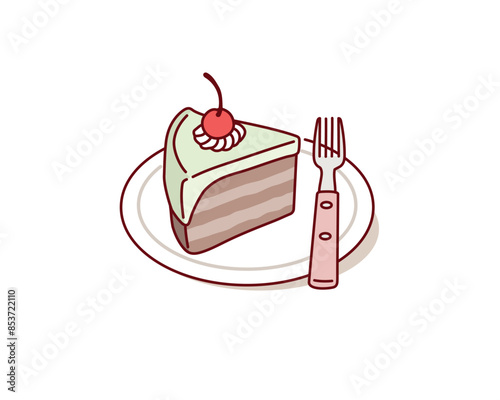 Vector Cakes and Sweets,Cartoon Cake. Hand drawn style vector design illustrations.