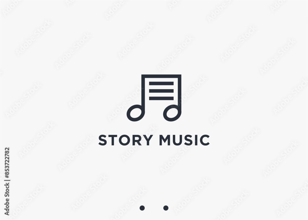 music document logo design vector silhouette illustration music document logo design vector silhouette illustration